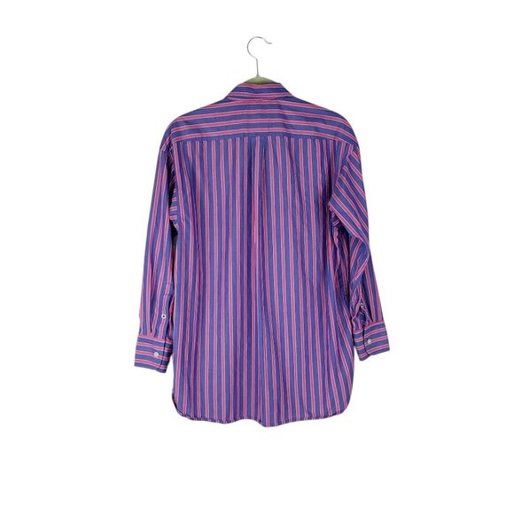 J Crew Maternity Button Up Shirt Blue Stripe Cotton Poplin Relaxed Fit Size 2 - Picture 2 of 9